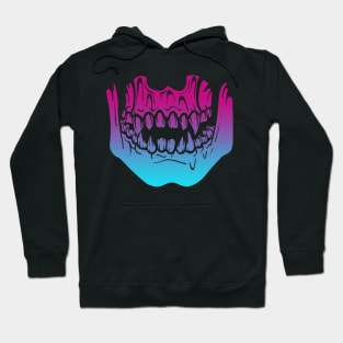 Demon Skeleton Jaw Monster Teeth Vaporwave Hoodie